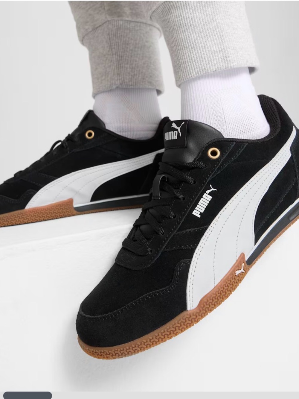 New Puma Black Suede Bella Donna Sneakers with White Formstrip - Picture 7 of 9
